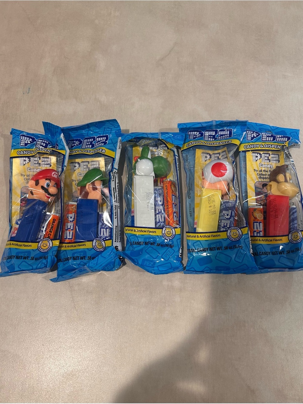 Super Mario Themed PEZ Candy Dispenser 5 different ones all brand NEW